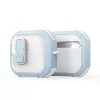 Capa Dux Ducis PECP Series PC+TPU com gancho para AirPods 4 branca e azul