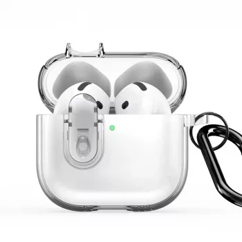 Dux Ducis Capa PC+TPU com gancho PECL Series para Apple AirPods 4 transparente