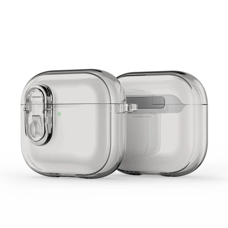 Capa Dux Ducis PECL Series PC+TPU com gancho para Apple AirPods 4 cinzenta