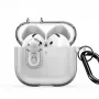 Capa Dux Ducis PECL Series PC+TPU com gancho para Apple AirPods 4 cinzenta