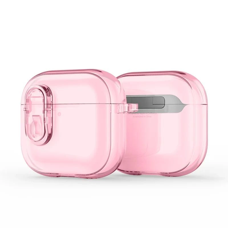 Capa PC+TPU Dux Ducis Série PECL para Apple AirPods 4 com Gancho Rosa