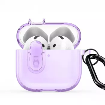 Dux Ducis Capa PC+TPU com gancho da série PECL para Apple AirPods 4 roxa