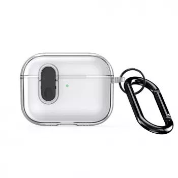 Capa Dux Ducis PECL Series PC+TPU com gancho para Apple AirPods Pro 3 preta transparente