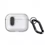Capa Dux Ducis PECL Series PC+TPU com gancho para Apple AirPods Pro 3 preta transparente