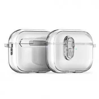 Capa Dux Ducis PECL Series PC+TPU com gancho para Apple AirPods Pro 3 transparente