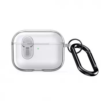 Capa Dux Ducis PECL Series PC+TPU com gancho para Apple AirPods Pro 3 transparente