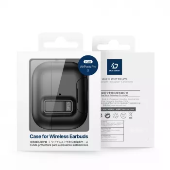 Dux Ducis Apple AirPods Pro 3 capa série PECQ PC+TPU com gancho preta