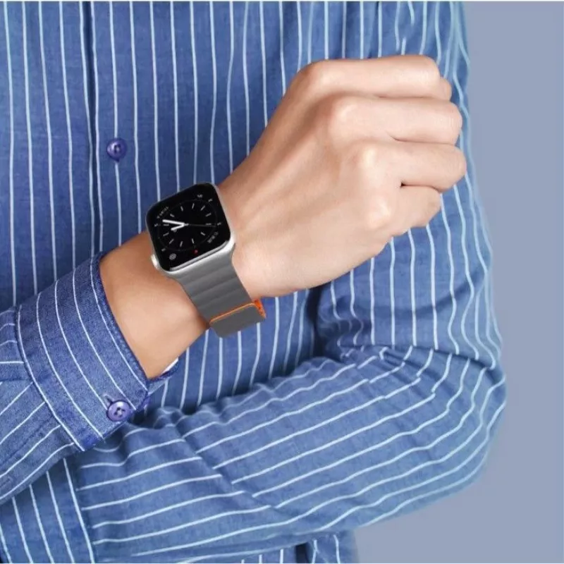 Pulseira magnética Dux Ducis para Apple Watch 7/6/5/4/3/2 / SE (41/40/38mm) cinzento laranja