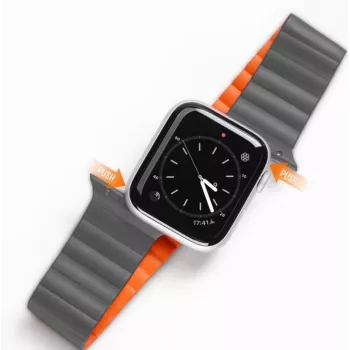 Pulseira magnética Dux Ducis para Apple Watch 7/6/5/4/3/2 / SE (41/40/38mm) cinzento laranja