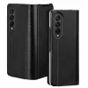 Capa tipo carteira flip Dux Ducis Bril Series para Samsung Galaxy Z Fold4, preta, pele PU premium com suporte e compartimentos para cartões