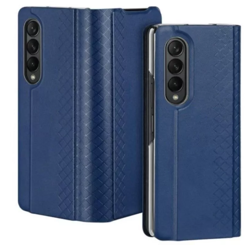 Capa flip carteira Dux Ducis Bril Series para Samsung Galaxy Z Fold4, azul-escuro