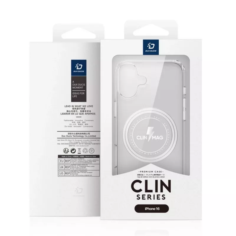 DUX DUCIS Clin Mag Case para iPhone 16, transparente, compatível com MagSafe