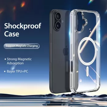 DUX DUCIS Clin Mag Case para iPhone 16, transparente, compatível com MagSafe