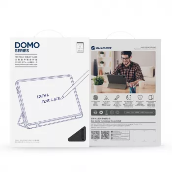 Dux Ducis capa para tablet Domo Series com suporte tri-fold em pele PU para Samsung Galaxy Tab A9 / Tab A11, azul