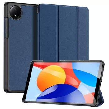 Dux Ducis Domo Series capa para tablet em pele sintética PU com suporte dobrável em três partes para Xiaomi Redmi Pad SE 8.7, azul