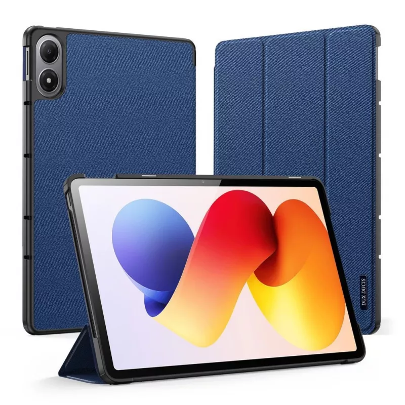 Dux Ducis Domo Series capa para tablet em pele sintética PU com suporte Tri-fold para Xiaomi Redmi Pad 2 Pro, azul