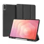 Dux Ducis Galaxy Tab S11 Ultra Domo Series capa para tablet em pele PU com suporte tri-fold preta