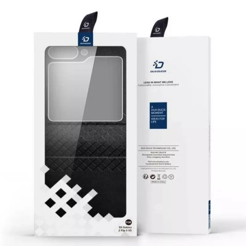 Capa tipo carteira Dux Ducis Flip Leather para Galaxy Z Flip5 5G preta
