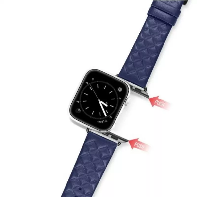 Dux Ducis Bracelete de couro verdadeiro para Apple Watch 38/40/41mm - Azul