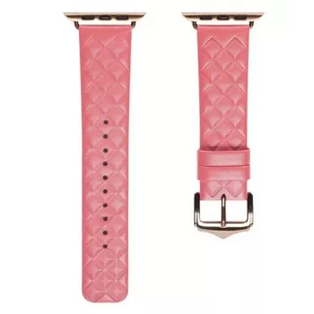 Pulseira de pele verdadeira Dux Ducis para Apple Watch Series 7/6/5/4/3/2/SE (38/40/41mm) - vermelha