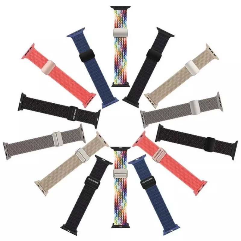 Dux Ducis Mixture Pro bracelete de relógio elástica entrançada para Apple Watch 38/40/41 mm - Guava