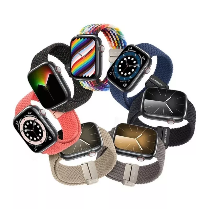 Dux Ducis Mixture Pro bracelete de relógio elástica entrançada para Apple Watch 38/40/41 mm - Guava