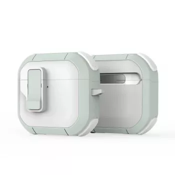 Capa PC+TPU com gancho Dux Ducis série PECP para AirPods 4, branco verde