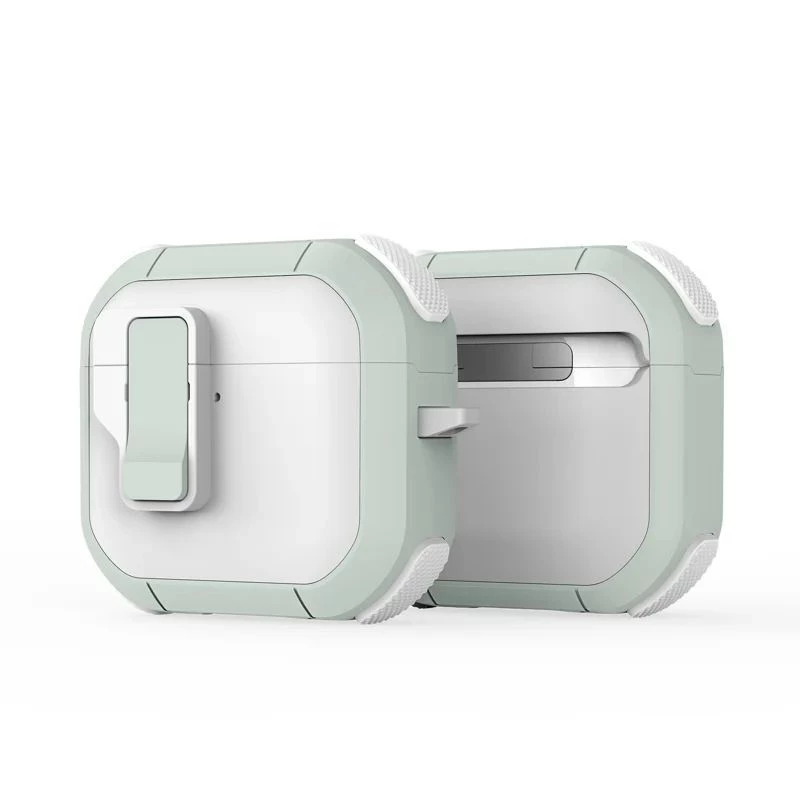 Capa PC+TPU com gancho Dux Ducis série PECP para AirPods 4, branco verde