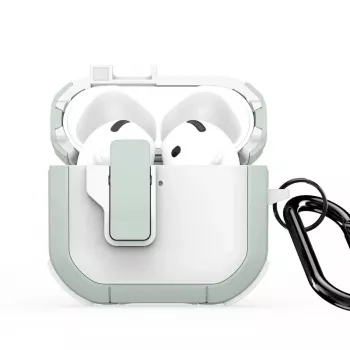 Capa PC+TPU com gancho Dux Ducis série PECP para AirPods 4, branco verde
