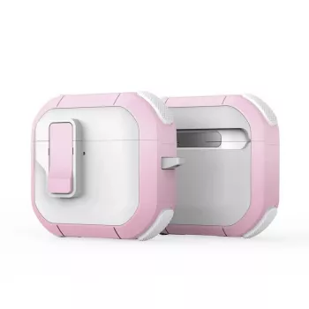 Capa PC+TPU com gancho Dux Ducis série PECP para AirPods 4, branco rosa