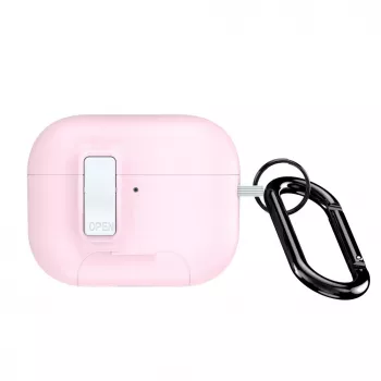Dux Ducis PECQ Series Capa PC+TPU com gancho para Apple AirPods Pro 3, branco/rosa