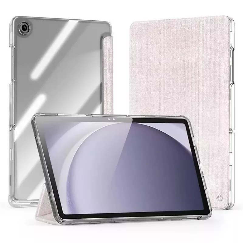Dux Ducis Samsung Galaxy Tab A9 Plus Capa TPU+PC+Pele Transparente Rosa Claro