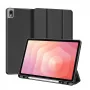 Dux Ducis Samsung Galaxy Tab S11 Domo Series capa para tablet em pele sintética PU com suporte de três dobras preta