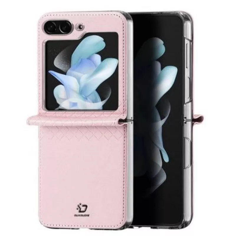 Dux Ducis Capa de couro tipo carteira Flip para Samsung Galaxy Z Flip5 5G Rosa