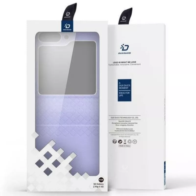 Dux Ducis Samsung Galaxy Z Flip5 5G capa flip em pele com carteira roxa