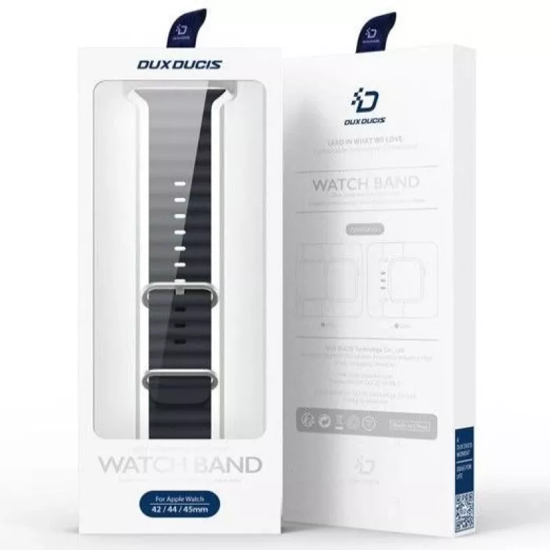 Dux Ducis Bracelete de silicone para Apple Watch Series 8/7/6/5/4/3/2/SE (38/40/41mm) - cinzento