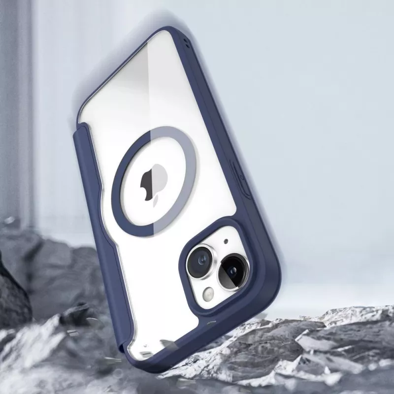 Capa Magnética Flip MagSafe Dux Ducis Skin X Pro para Apple iPhone 15 Plus - Azul