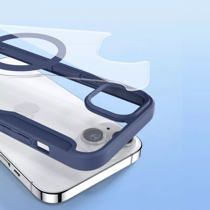 Capa Magnética Flip MagSafe Dux Ducis Skin X Pro para Apple iPhone 15 Plus - Azul