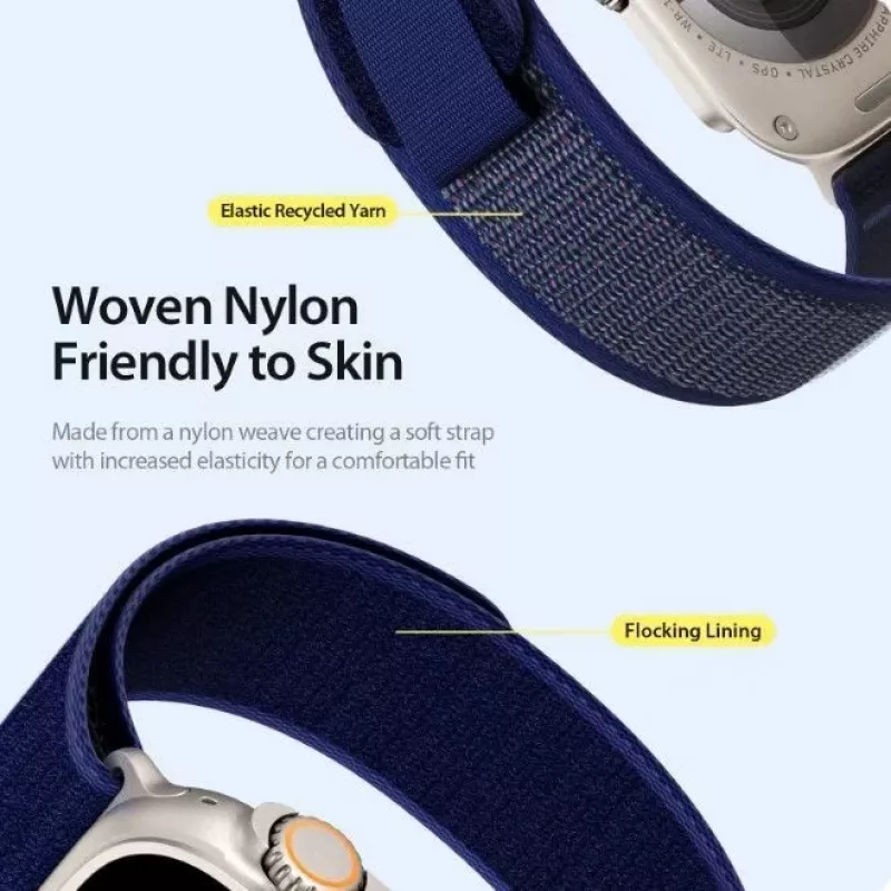 Dux Ducis bracelete desportiva com fecho de velcro para Apple Watch 42/44/45/46/49mm azul