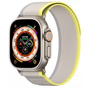 Dux Ducis Bracelete desportiva com fecho de velcro para Apple Watch 9 / 8 / 7 / 6 / SE / 5 / 4 / 3 / 2 / 1 (38, 40, 41 mm) Amarelo