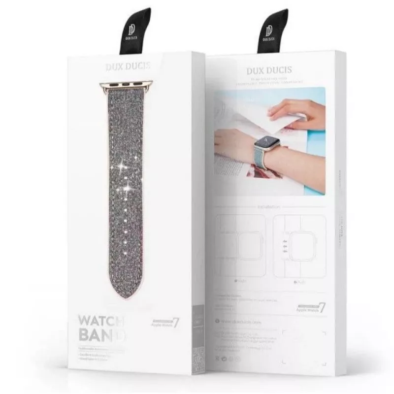 Dux Ducis Bracelete para Apple Watch 7/6/5/4/3/2/SE (41/40/38mm), Pulseira, Prateado