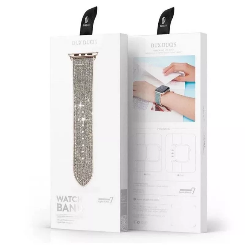 Dux Ducis Bracelete para Apple Watch 7/6/5/4/3/2/SE (41/40/38mm), pulseira, prateado