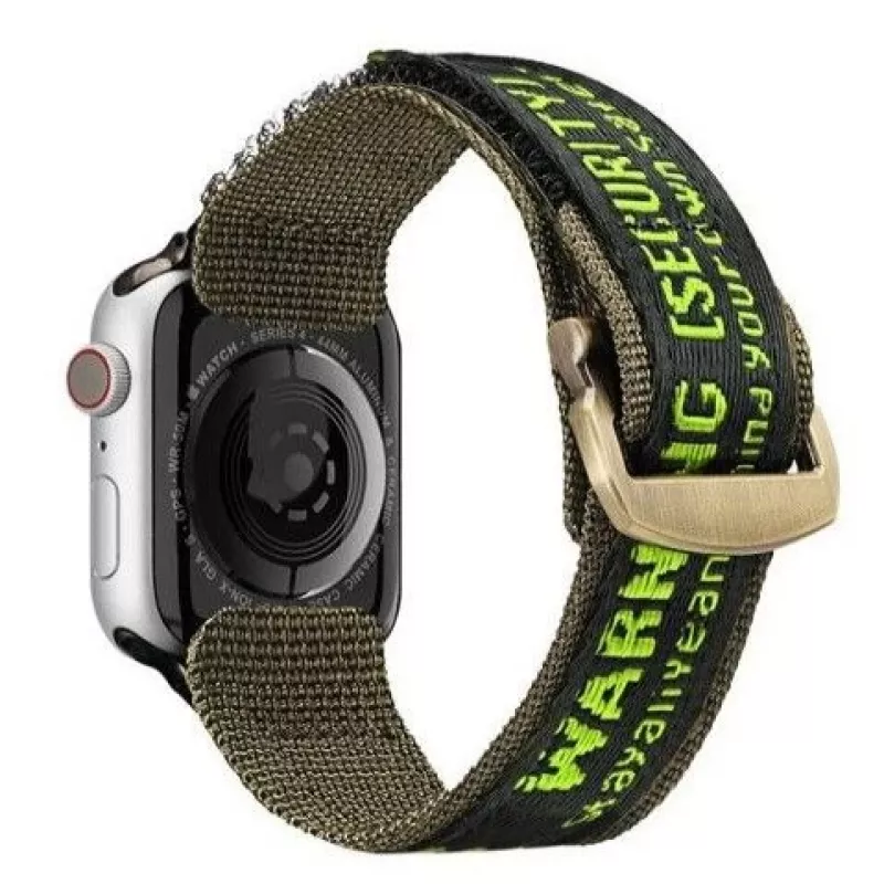 Pulseira Dux Ducis (versão para exterior) para Apple Watch Ultra, SE, 8, 7, 6, 5, 4, 3, 2, 1 (49, 45, 44, 42 mm) pulseira de nylon preta verde