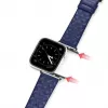 Dux Ducis Bracelete de couro Trap para Apple Watch 7/6/5/4/3/2/SE (45/44/42mm) Bracelete de couro verdadeiro Azul