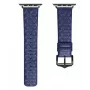 Dux Ducis Bracelete de couro Trap para Apple Watch 7/6/5/4/3/2/SE (45/44/42mm) Bracelete de couro verdadeiro Azul