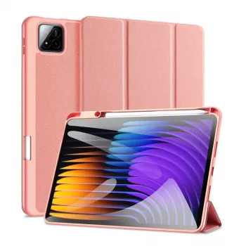 Dux Ducis Xiaomi Redmi Pad 7/7 Pro capa para tablet Domo Series tri-fold suporte em pele PU rosa