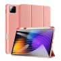 Dux Ducis Xiaomi Redmi Pad 7/7 Pro capa para tablet Domo Series tri-fold suporte em pele PU rosa