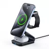 Suporte de carregamento sem fios Duzzona W21 3-em-1 15W para telefone, auricular e relógio (certificado Qi2) Transparente