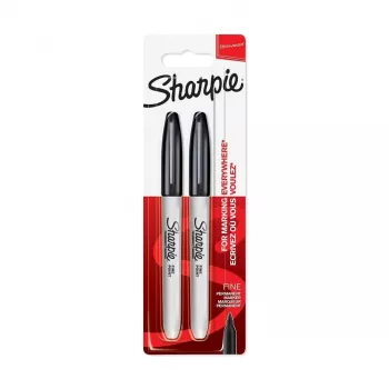 DYMO Marcador permanente Sharpie ponta fina preto (pack de 2)