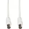 e+p HFT 1 cabo coaxial de antena 1,5 m branco 75 Ohm ficha IEC para conector fêmea
